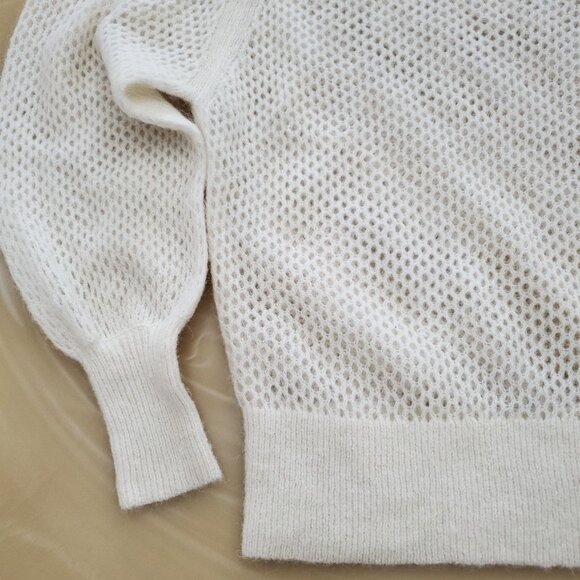 REISS Laurie Open-Knit Alpaca-Wool Blend Women's Off Shoulder Sweater Size XS - Picture 4 of 11